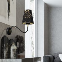 Wall lamp HERMES Black/Gold 1xE27