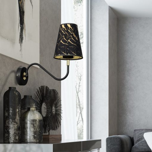 Wall lamp HERMES Black/Gold 1xE27