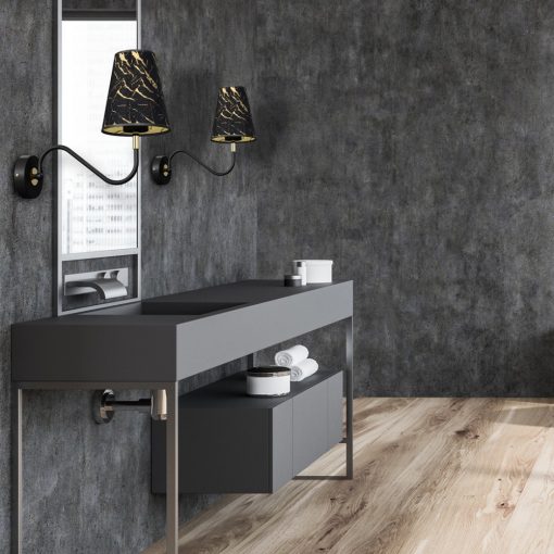 Wall lamp HERMES Black/Gold 1xE27