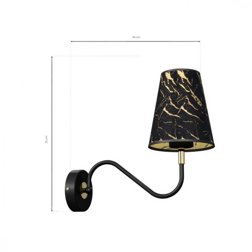Wall lamp HERMES Black/Gold 1xE27