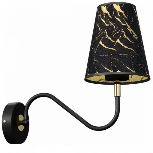 Wall lamp HERMES Black/Gold 1xE27