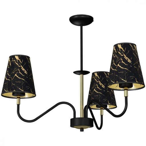 Pendant lamp HERMES Black/Gold 3xE27
