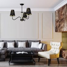 Pendant lamp HERMES Black/Gold 3xE27