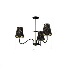 Pendant lamp HERMES Black/Gold 3xE27