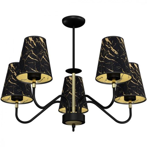 Pendant lamp HERMES Black/Gold 5xE27