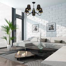Pendant lamp HERMES Black/Gold 5xE27
