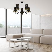 Pendant lamp HERMES Black/Gold 5xE27