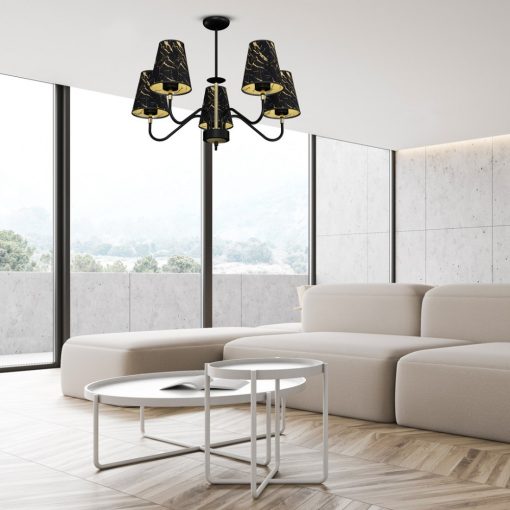 Pendant lamp HERMES Black/Gold 5xE27