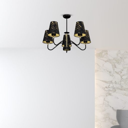 Pendant lamp HERMES Black/Gold 5xE27