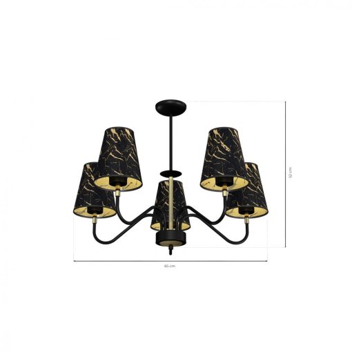 Pendant lamp HERMES Black/Gold 5xE27