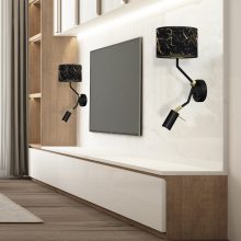 Wall lamp SENSO Black/Gold 1xE27 + 1x mini GU10