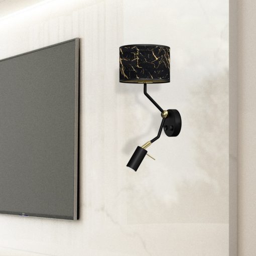 Wall lamp SENSO Black/Gold 1xE27 + 1x mini GU10