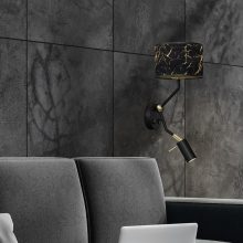 Wall lamp SENSO Black/Gold 1xE27 + 1x mini GU10
