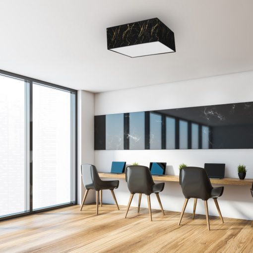 Ceiling  lamp SENSO Black/Gold kwadrat 3xE27