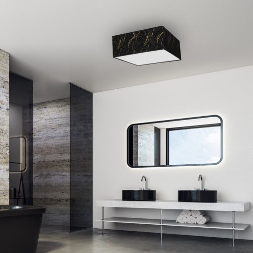 Ceiling  lamp SENSO Black/Gold kwadrat 3xE27