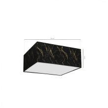 Ceiling  lamp SENSO Black/Gold kwadrat 3xE27