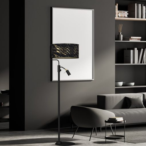 Floor lamp SENSO Black/Gold 1xE27 + 1x mini GU10