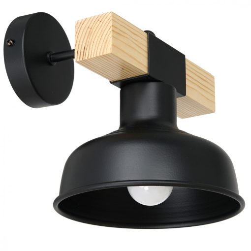 Wall lamp FARO BLACK/NATURAL WOOD 1xE27 60W