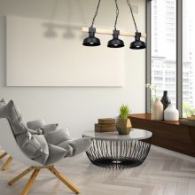 Pendant lamp FARO BLACK/NATURAL WOOD 3xE27 60W