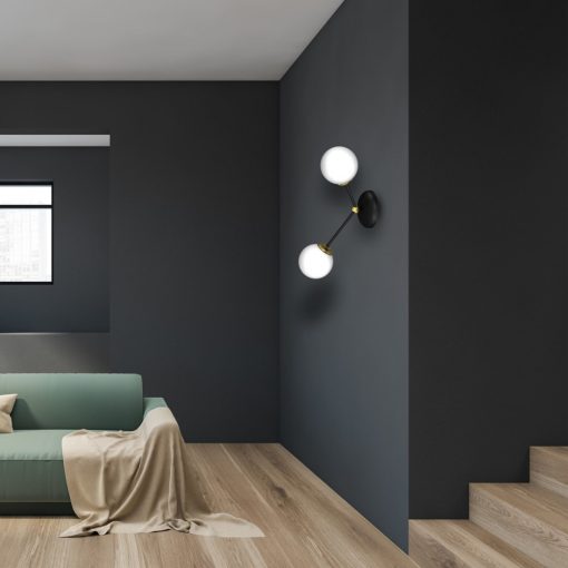 Wall lamp JOY BLACK / GOLD 2xE14