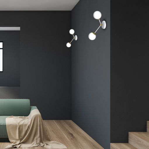 Wall lamp JOY WHITE / GOLD 2xE14