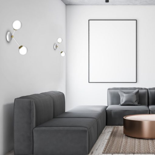 Wall lamp JOY WHITE / GOLD 2xE14