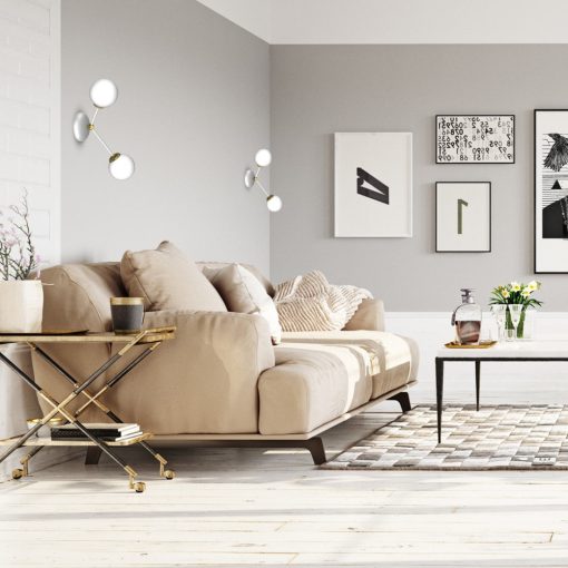 Wall lamp JOY WHITE / GOLD 2xE14