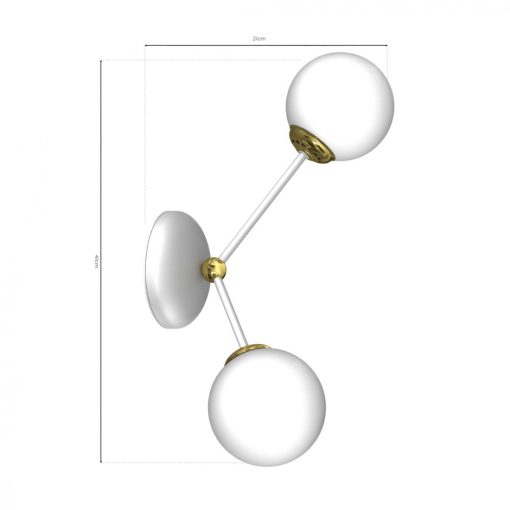 Wall lamp JOY WHITE / GOLD 2xE14