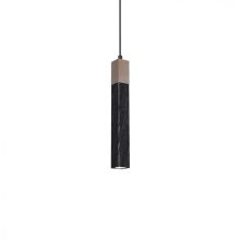 Pendant lamp SOLO SAWN BLACK / PATINATED WOOD 1x mini GU10