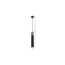 Pendant lamp SOLO SAWN BLACK / PATINATED WOOD 1x mini GU10