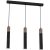 Pendant lamp SOLO SAWN BLACK / PATINATED WOOD 3x mini GU10