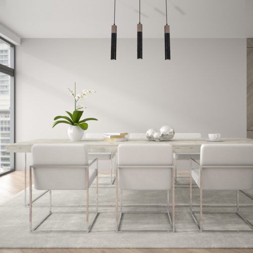 Pendant lamp SOLO SAWN BLACK / PATINATED WOOD 3x mini GU10