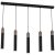 Pendant lamp SOLO SAWN BLACK / PATINATED WOOD 5x mini GU10