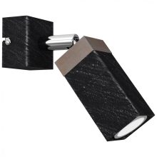 Wall lamp SOLO SAWN BLACK / PATINATED WOOD 1x mini GU10