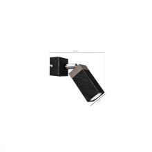 Wall lamp SOLO SAWN BLACK / PATINATED WOOD 1x mini GU10