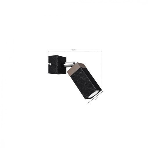 Wall lamp SOLO SAWN BLACK / PATINATED WOOD 1x mini GU10