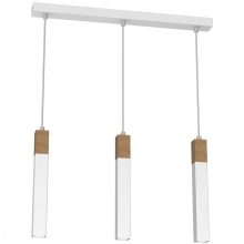 Pendant lamp SOLO SAWN WHITE / PATINATED WOOD 3x mini GU10