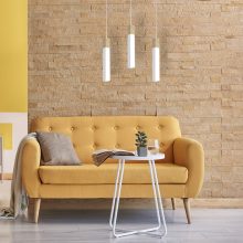 Pendant lamp SOLO SAWN WHITE / PATINATED WOOD 3x mini GU10