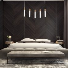 Pendant lamp SOLO SAWN WHITE / PATINATED WOOD 5x mini GU10