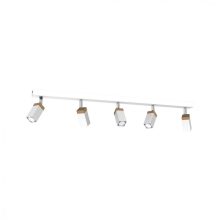 Ceiling  lamp SOLO SAWN WHITE / PATINATED WOOD 5x mini GU10
