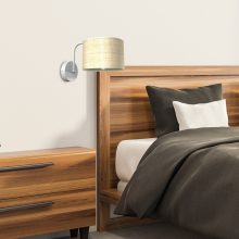 Wall lamp MARSHALL WHITE / RATTAN 1xE27