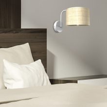 Wall lamp MARSHALL WHITE / RATTAN 1xE27