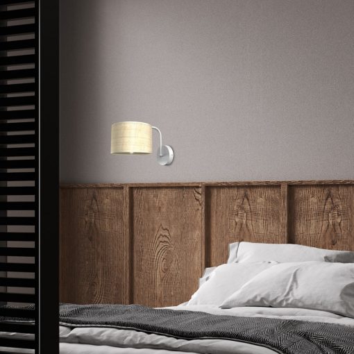 Wall lamp MARSHALL WHITE / RATTAN 1xE27