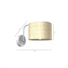 Wall lamp MARSHALL WHITE / RATTAN 1xE27