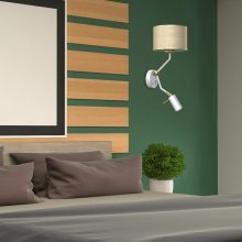 Wall lamp MARSHALL WHITE / RATTAN 1xE27 + 1x mini GU10