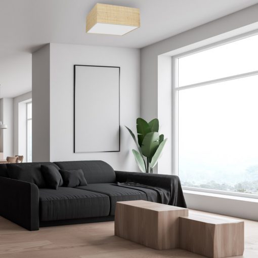 Ceiling  lamp MARSHALL WHITE / RATTAN 3xE27