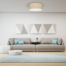 Ceiling  lamp MARSHALL WHITE / RATTAN 2xE27 Ø40cm