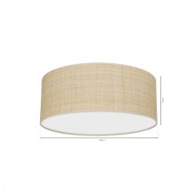 Ceiling  lamp MARSHALL WHITE / RATTAN 2xE27 Ø40cm