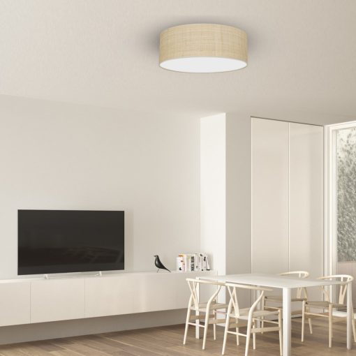Ceiling  lamp MARSHALL WHITE / RATTAN 3xE27 Ø50cm