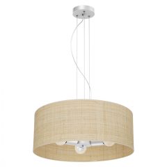 Pendant lamp MARSHALL WHITE / RATTAN 3xE27